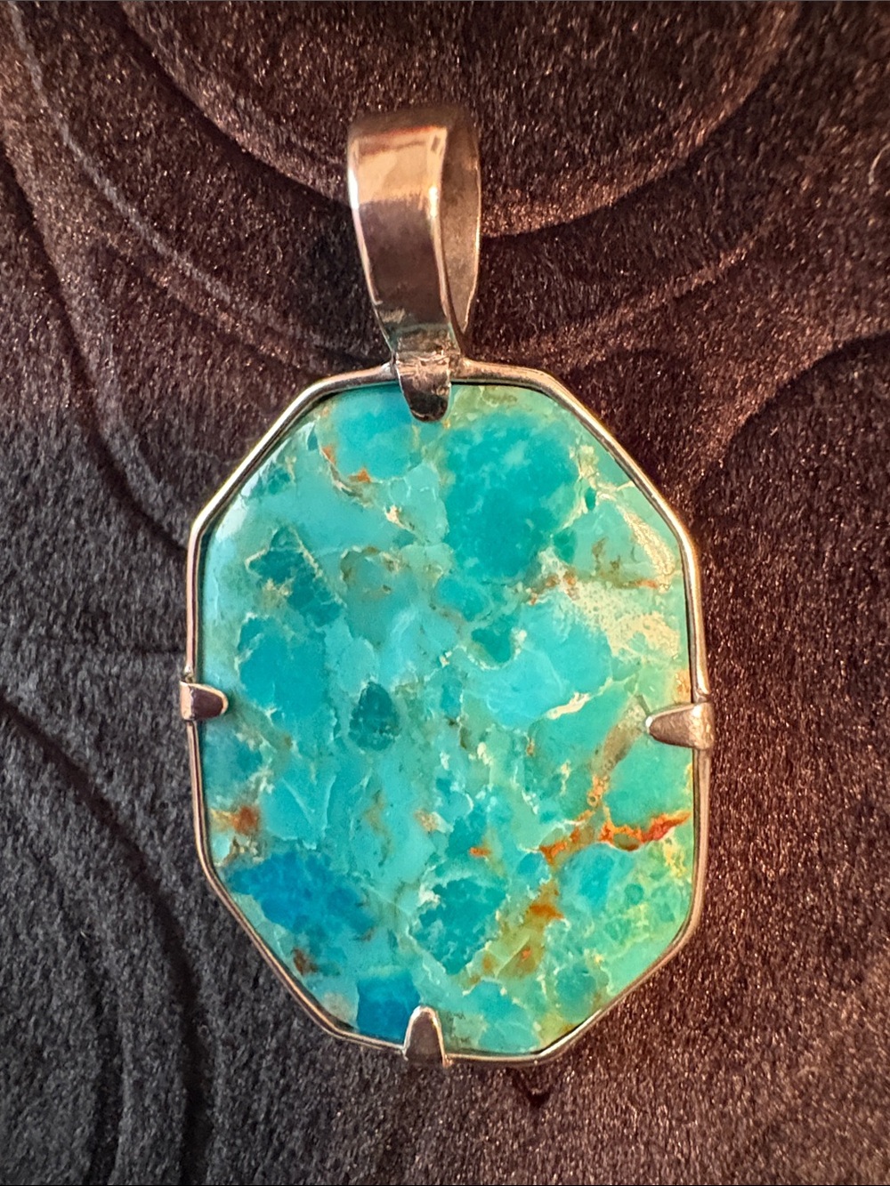 Grace & Heart Blue Turquoise Pendant Set In Sterling Silver (925) - Never Worn - Picture 5 of 9